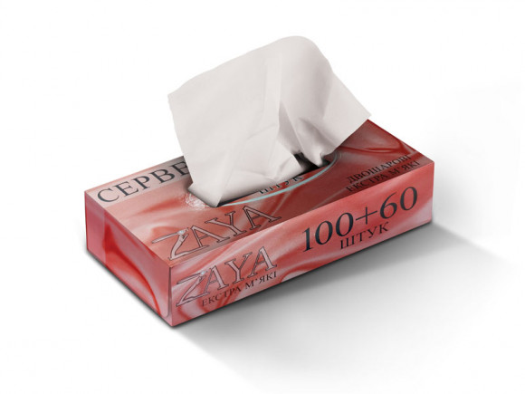 Салфетки бумажные двухслойные в коробке